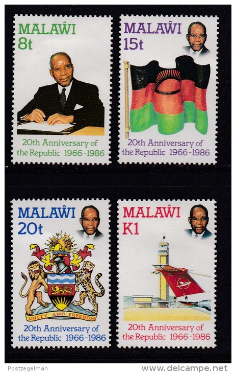 MALAWI, 1986, Mint  Lightly Hinged Stamps ,20 Years Republic, 469-472, #4609 - Malawi (1964-...)