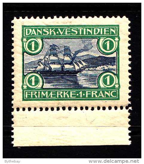 Danish West Indies MNH Scott #37 1fr Sailboat In St. Thomas Harbour - Denmark (West Indies)