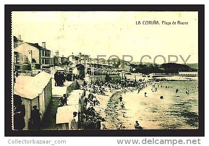 SPAIN POSTCARD GALICIA TARJETA POSTAL LA CORUÑA Ca1900 PLAYA DEL RIAZOR W42108 - La Coruña