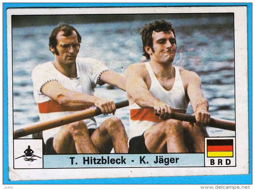 PANINI OLYMPIC GAMES MONTREAL 76 - 158 T. HITZBLECK & K. JAGER Germany Rowing Aviron Ruder Rudersport * Yugoslav Edition - Rudersport