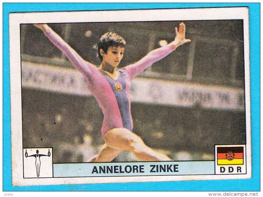 PANINI OLYMPIC GAMES MONTREAL 76 (Yugoslav Edition) - 207 ANNELORE ZINKE E. Germany Rookie Card Gymnastics Gymnastik - Tarjetas