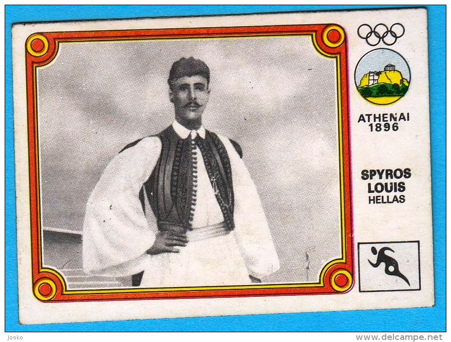PANINI OLYMPIC GAMES MONTREAL 76 - 13 SPYROS LOUIS Greece Grece Athletics Athletisme Athletik * Yugoslav Edition - Trading Cards