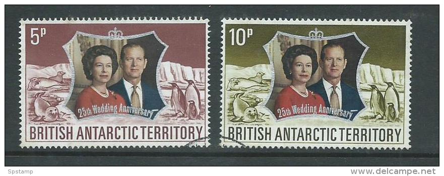 British Antarctic Territory 1972 Royal Silver Wedding Pair VFU - Unused Stamps