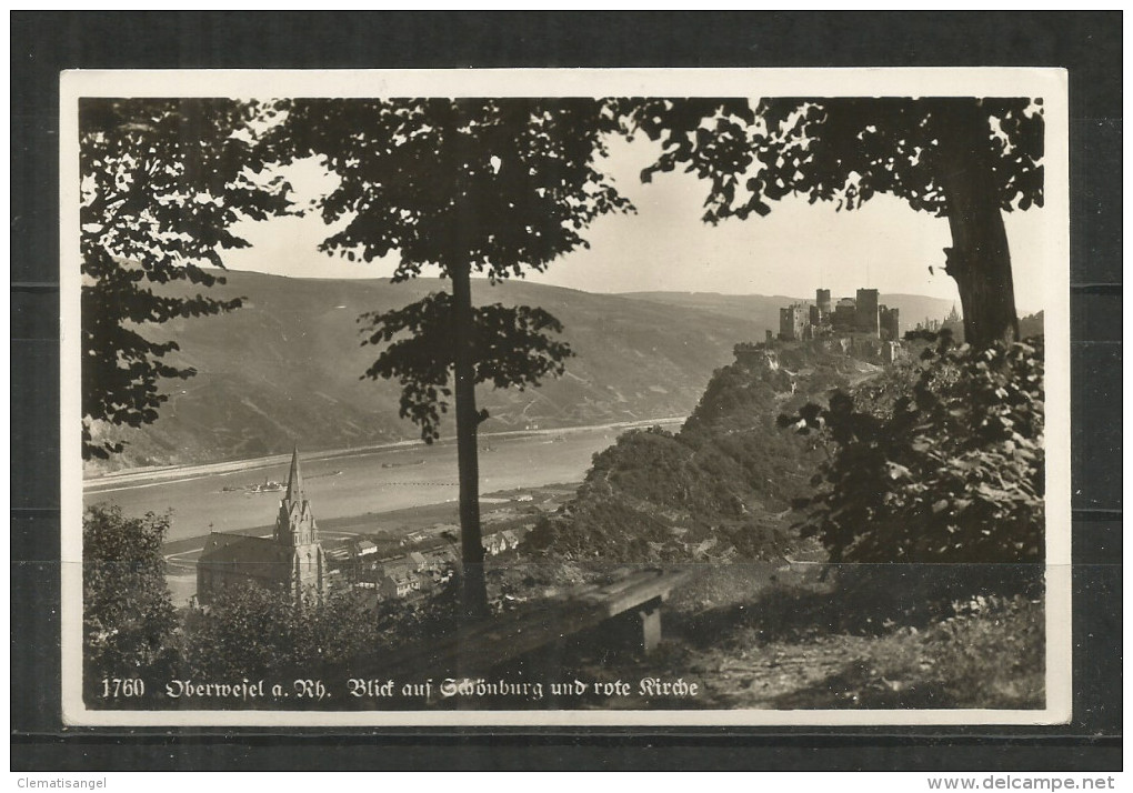 79v * OBERWESEL * AM RHEIN * BLICK AUF SCHÖNBURG UND ROTE KIRCHE *!! - Oberwesel