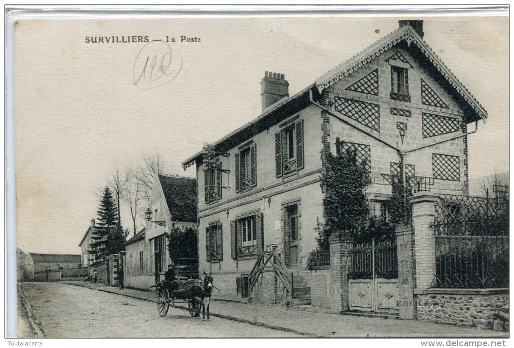 CPA 95 SURVILLIERS LA POSTE 1917 - Survilliers