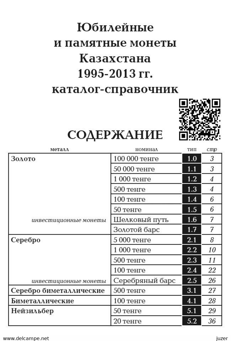 Catalogue Of Kazakhstan Coins 1995-2013 (Conros) - Kazachstan