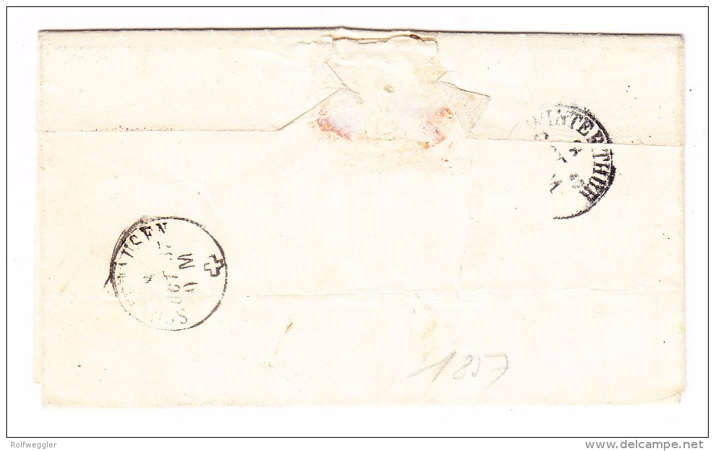 Heimat TG ESCHENZ Stabstempel Blau Brief 1857 - ...-1845 Préphilatélie