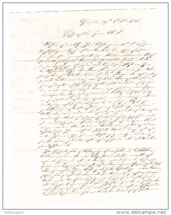 Heimat TG HORN Stabstempel Brief Nach Chur Mit AK-Stempel Blau 30.10.1845 - ...-1845 Préphilatélie