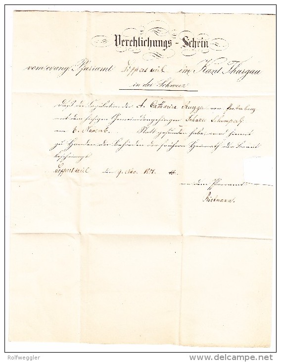 Heimat TG HEFFENHAUSEN Langstempel Brief 1851 Nach Berg Transit St. Weinfelden 12.11 - 1843-1852 Kantonalmarken Und Bundesmarken