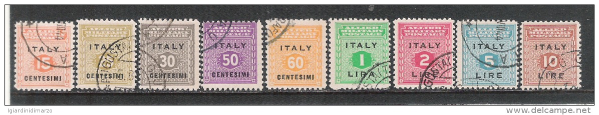 ITALIA - OCCUPAZIONE ANGLO-AMERICANA - SICILIA - 1943 - 9 Valori Obliterati - In Buone Condizioni. - Britisch-am. Bes.: Sizilien