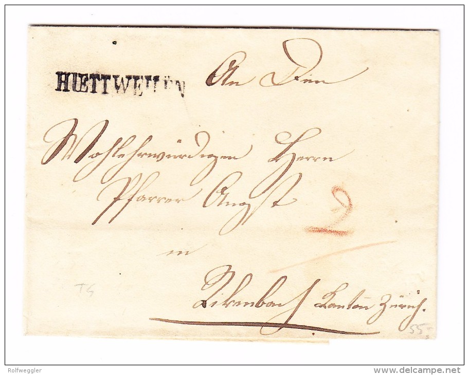 Heimat TG HÜTTWEILEN Langstempel Auf 1849 Brief Rücks. 2 -KreisStempel Frauenfeld Und Winterthur - 1843-1852 Timbres Cantonaux Et  Fédéraux