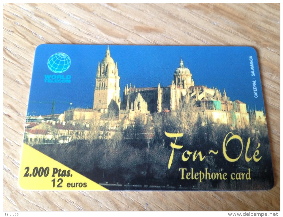 Nice Card  With  2000 Pts - World Telecom - Catedral Salamancia  -   Fine Used Condition - Autres & Non Classés