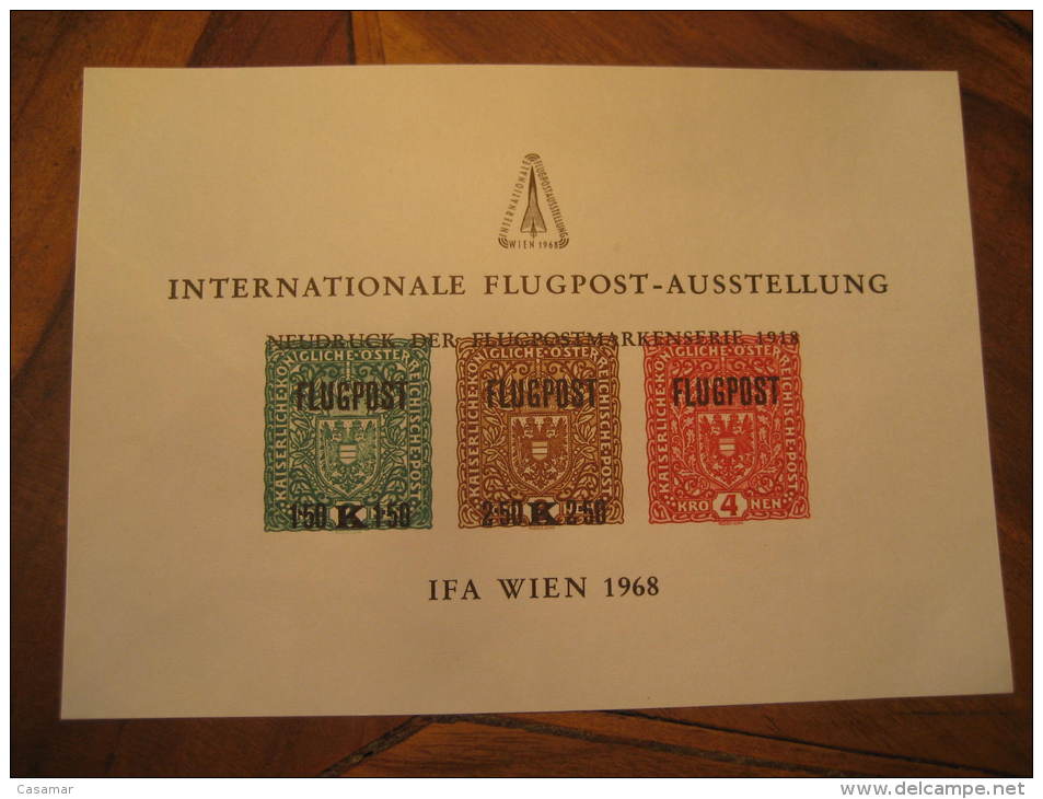 Wien 1968 Flugpost Neudruck Overprinted Druck Proof Prueba Epreuve Austria - Proeven & Herdruk