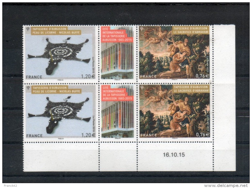 France. Tapisserie D'aubusson. 2 Tryptiques Avec Dates 16/01/15 - Unused Stamps