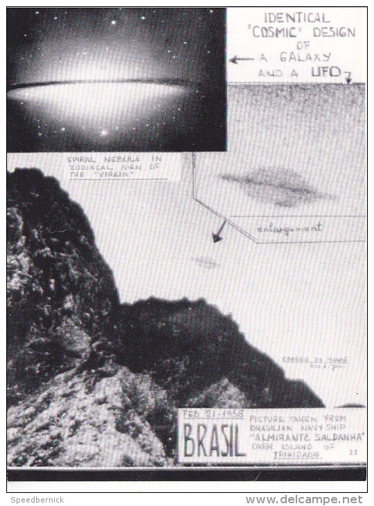 25660 OVNI UFO Soucoupes Volante Extra Terrestre -CP France -Bresil 1958 Centaines Scientiques - Autres & Non Classés