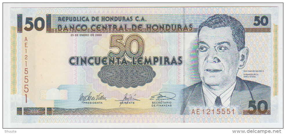 Honduras 50 Lempiras 2003 Pick 88b UNC - Honduras