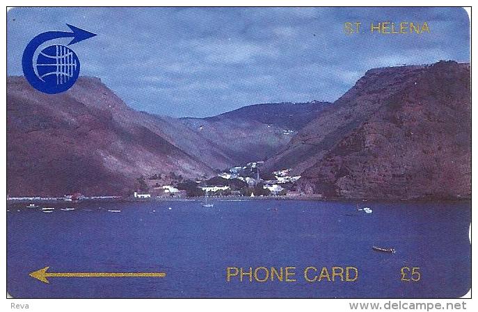 SAINT HELENA 5 P JAMESTOWN HARBOUR SKYLINE 2 GPT CODE:1CSHC CAT No:STH-03 ONLY 4000 MADE !! CV:US45$ READ DESCRIPTION !! - St. Helena