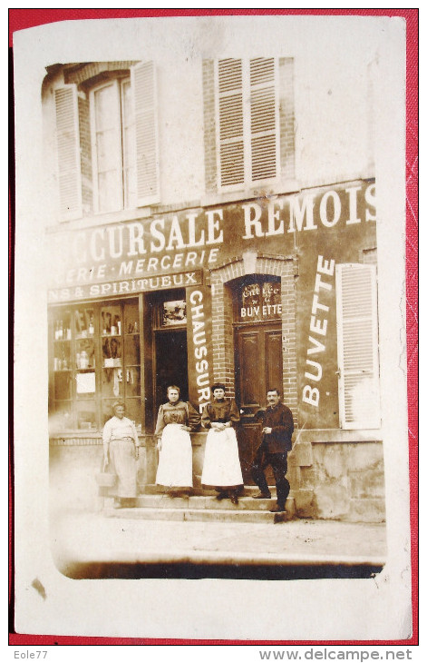 51 - Carte Photo - RILLY LA MONTAGNE - SUCCURSALE REMOISE - Ancien CAFE DE LA POSTE - Rue Carnot - Devanture - Epicerie - Autres & Non Classés