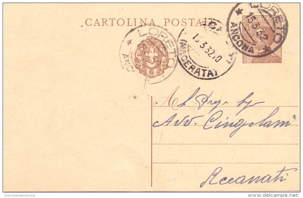 CARTOLINA POSTALE  TIPO MICHETTI - 1932 - Storia Postale
