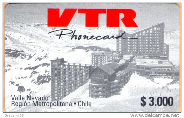 Chile - CHL-VTR-0011, Valle Nevado, Reg. Metropolitana 3000C$ Card, Used - Chili