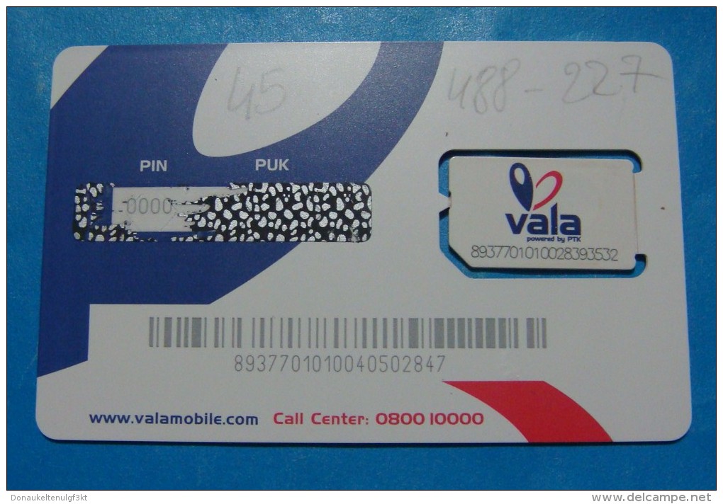 RARE KOSOVO MOBILE NUMBER WITH CHIP CARD USED, PTK VALA ND, FIRST TYPE. - Kosovo