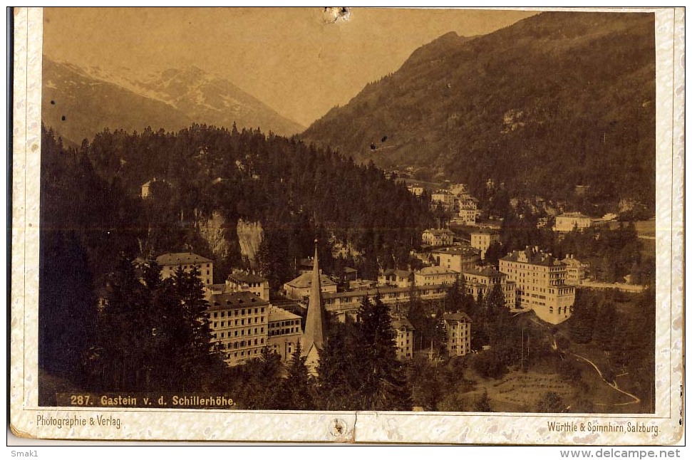 AK SALZBURG  Gastein V.d.SCHILLERHÖHE Karton, Pappe CARDBOARD WÜRTHLE & SPINNHIRN ,SALZBURG  PHOTOGRAFIE Nr. 287. - Bad Gastein