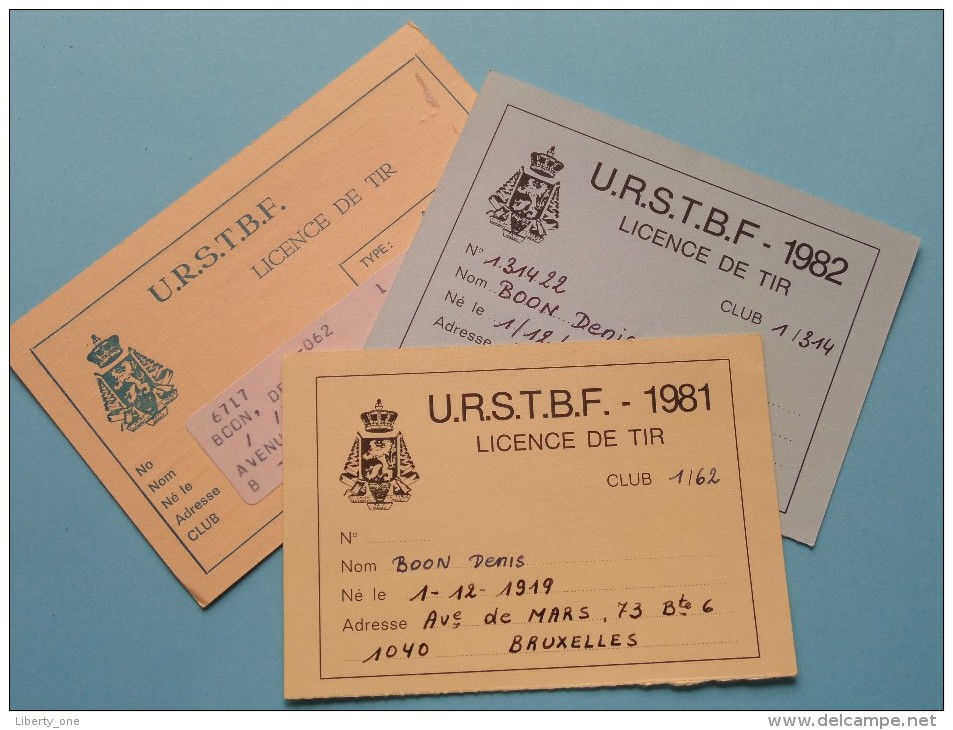 U.R.S.T.B. - K.V.B.S.V. Licence / Vergunning / Lidkaarten Etc... LOT / Anno 1965 Etc.... ( Zie Foto´s Details) ! - Other & Unclassified