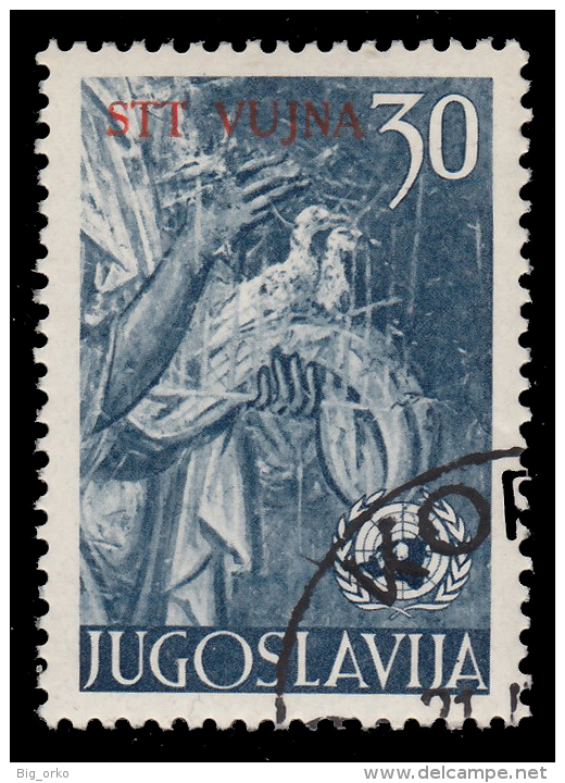 Trieste B (Amministrazione Jugoslava) - Nazioni Unite - 30 D.  Azzurro - 1953 - Usados