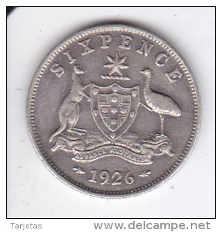 MONEDA DE PLATA DE AUSTRALIA DE 6 PENCE DEL AÑO 1926  (COIN) SILVER,ARGENT - Sixpence