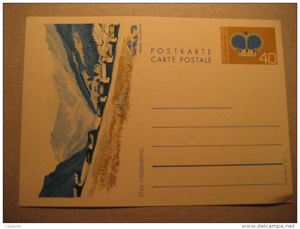 Steg Triesenberg Postal Stationery Card Liechtenstein - Stamped Stationery