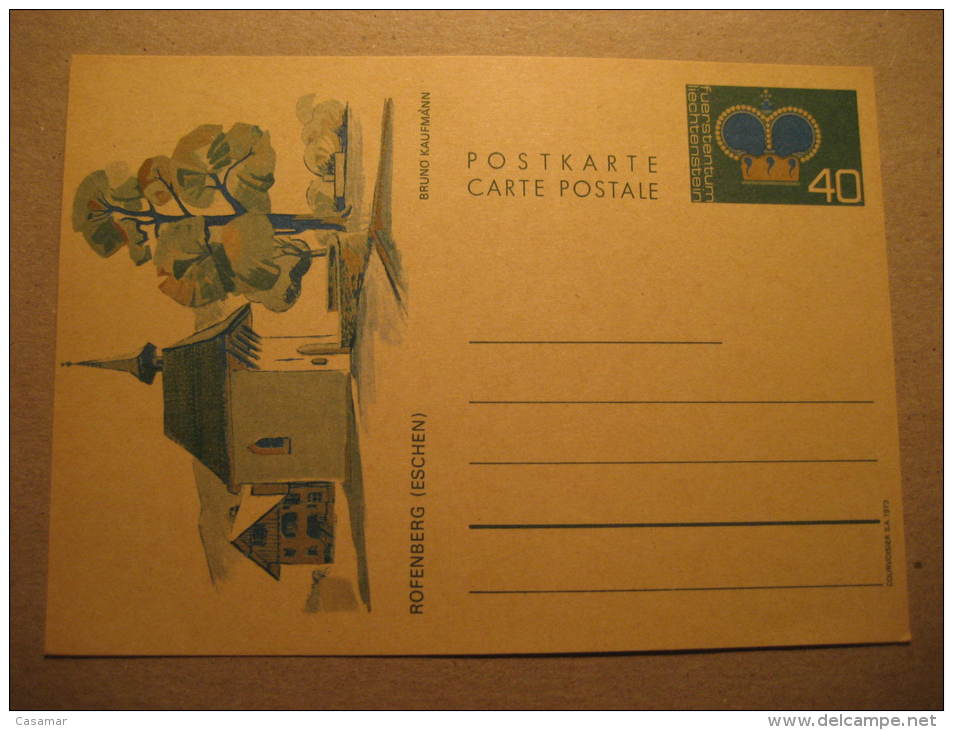 Rofenberg Eschen Postal Stationery Card Liechtenstein - Stamped Stationery