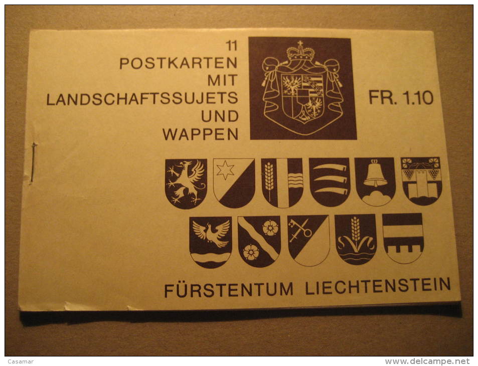 Booklet 1965 Balzers Eschen Gamrpin Mauren Planken Schellenberg Schaan Ruggell ... 11 Stationery Card Liechtenstein - Stamped Stationery