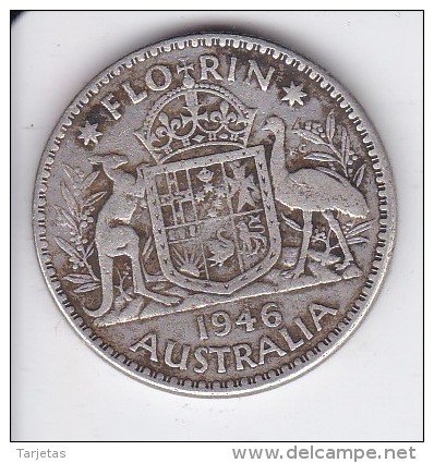 MONEDA DE PLATA DE AUSTRALIA DE 1 FLORIN DEL AÑO 1946 (COIN) SILVER,ARGENT - Florin