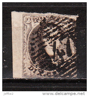 6  Médaillon Non Dentelé - Au Filet - BORD DE FEUILLE - Oblit. P47 GEMBLOUX - LOOK - V023!!!! - 1851-1857 Médaillons (6/8)