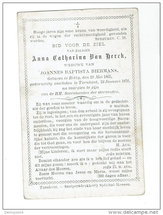 436 ( 2 Scans )   Anna VAN HERCK Geb Rethy 1802 + Turnhout 1876 - Devotion Images