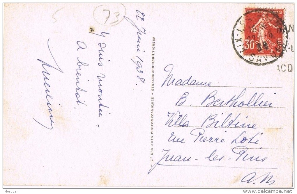 17057. Postal AIX Les BAINS (Savoie) 1938. Le Telepherique  Mt, Revard - Cartas & Documentos