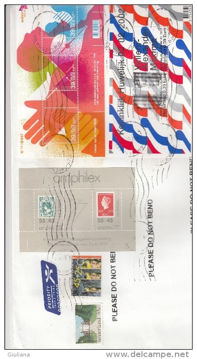 Olanda 2010 - Bustone X L´Italia Affrancata Con 2 Stamps+ 3 Foglietti - Covers & Documents