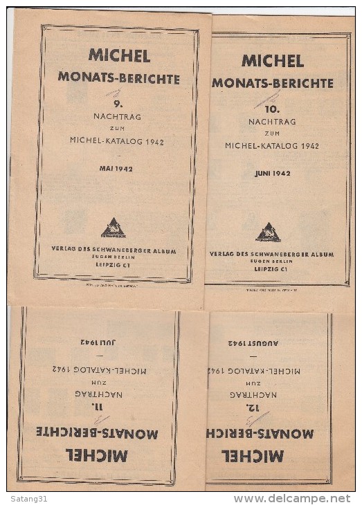 MICHEL MONATS-BERICHTE NACHTRÄGE 1/12 ZUM MICHEL KATALOG 1942. - Deutschland