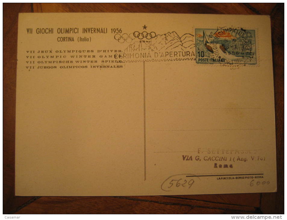 CORTINA D'AMPEZZO Cerimonia APERTURA Italy Italia 1956 Winter Olympic Games Jeux Olympiques Olympics Card - Hiver 1956: Cortina D'Ampezzo