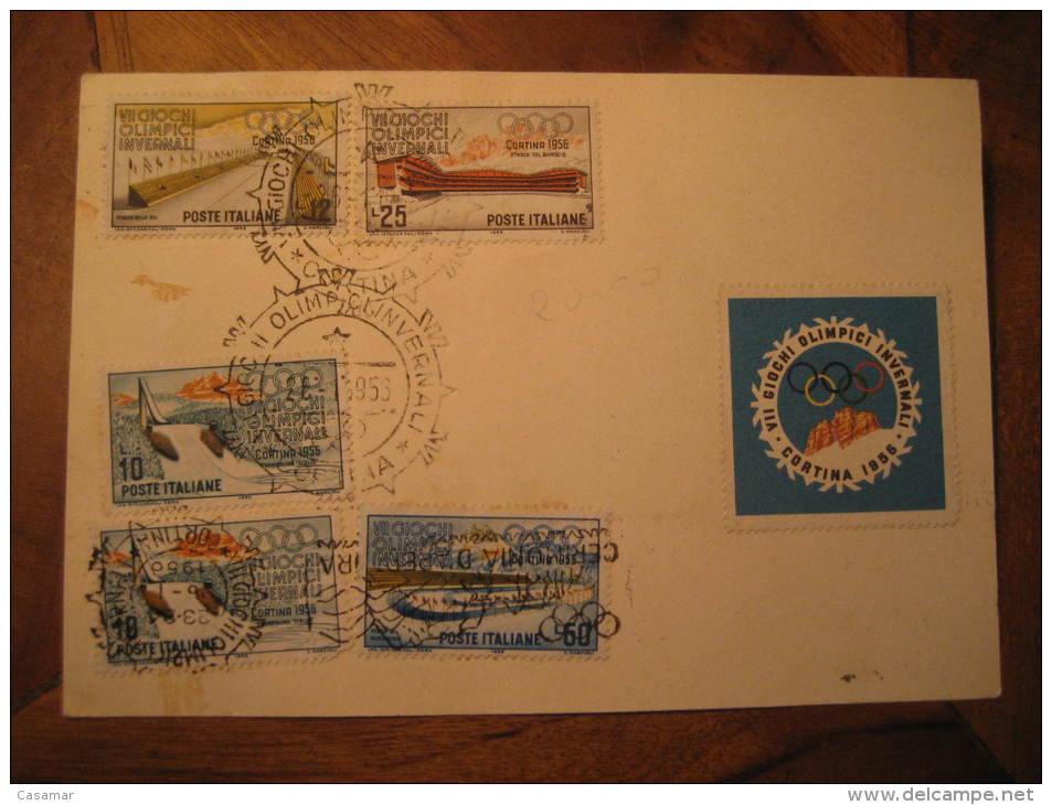 CORTINA D'AMPEZZO Apertura Italia Italy 1956 Poster Stamp Label Vignette Winter Olympic Games Jeux Olympiques Olympics C - Hiver 1956: Cortina D'Ampezzo