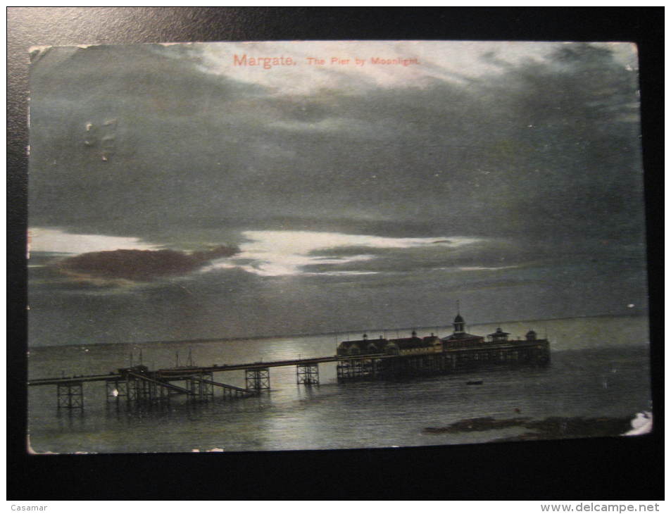 SOUTHPORT 1906 To Rochdale MARGATE The Pier Bu Moonlight Kent England GB UK Post Card - Margate