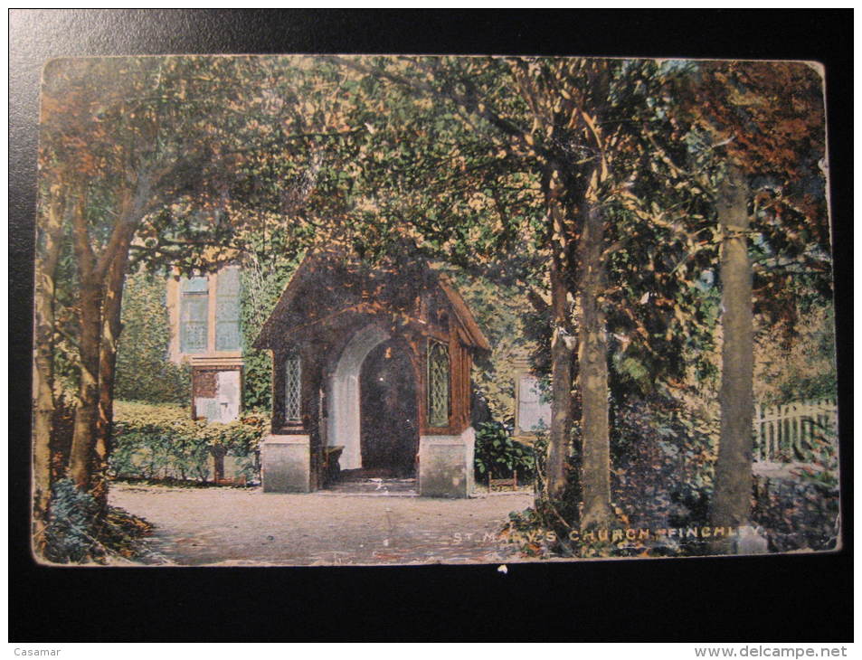 FINCHLEY 1905 St Mary's Church Middlessex England GB UK Post Card - Middlesex