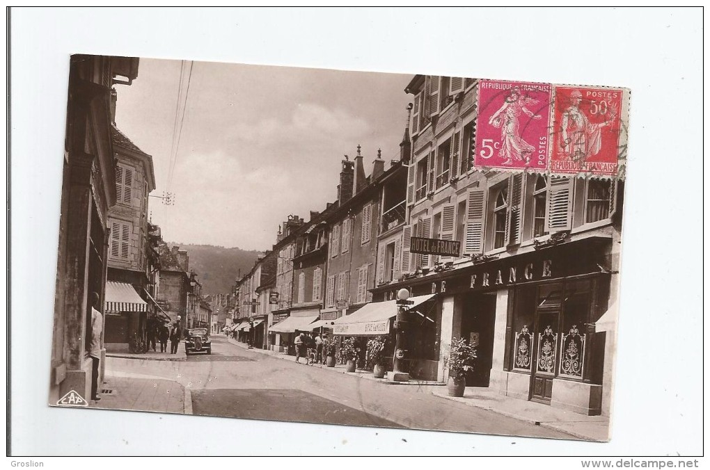 ORNANS 28 LA GRANDE RUE 1937(HOTEL DE FRANCE AUTO GAREE ET COMMERCES) - Autres & Non Classés