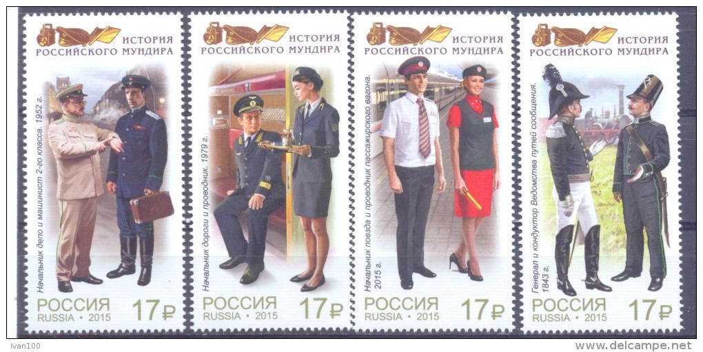 2015. Russia, History Of Russian Uniform, 4v,, Mint/** - Unused Stamps