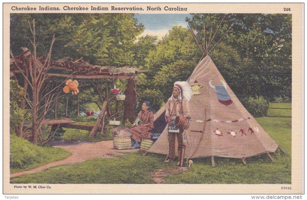 POSTAL DE CHEROKEE INDIANS RESERVATION, NORTH CAROLINA (INDIO) - Indios De América Del Norte