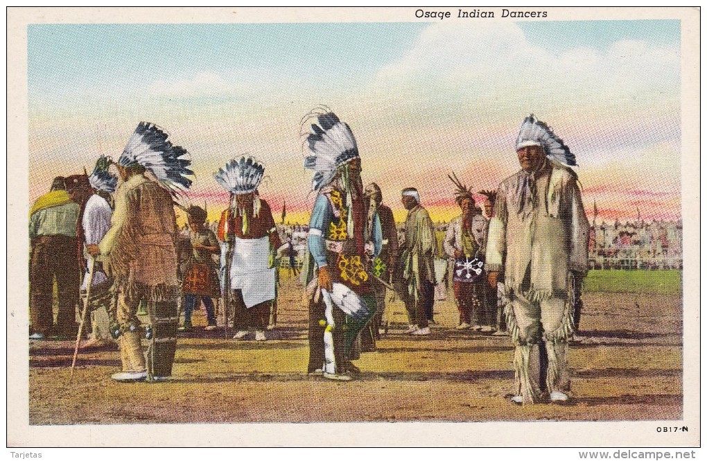 POSTAL DE OSAGE INDIAN DANCERS (INDIO) DANZAS INDIAS - Indios De América Del Norte