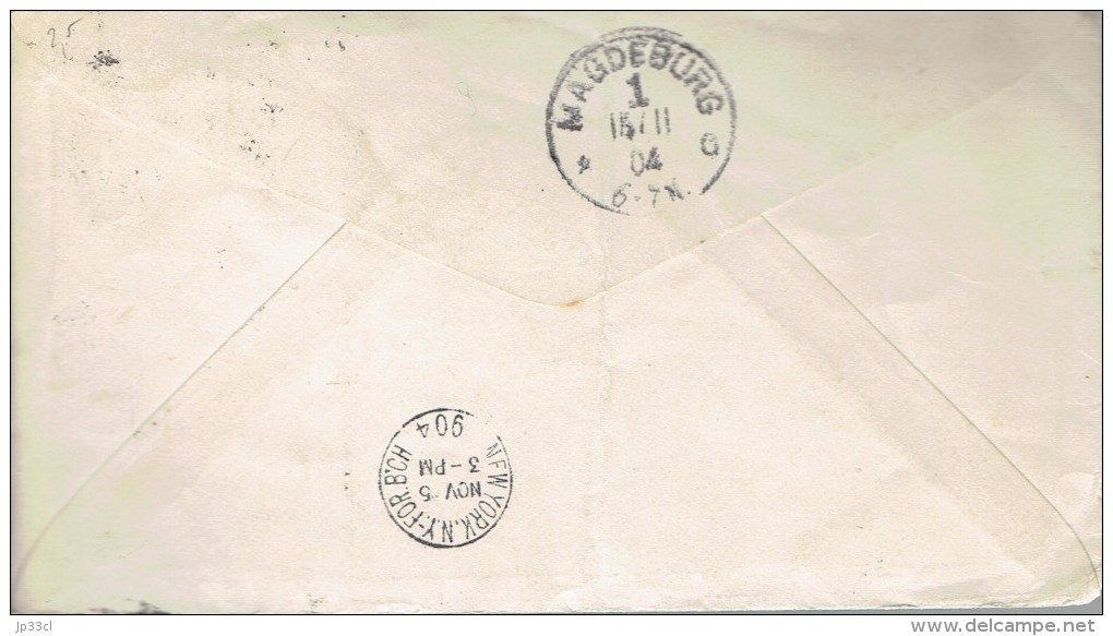 USA Postal Stationary Envelope From Red Bluff To Magdeburg Germany Oct 31 1904 With 2 Additional Stamps - 1901-20