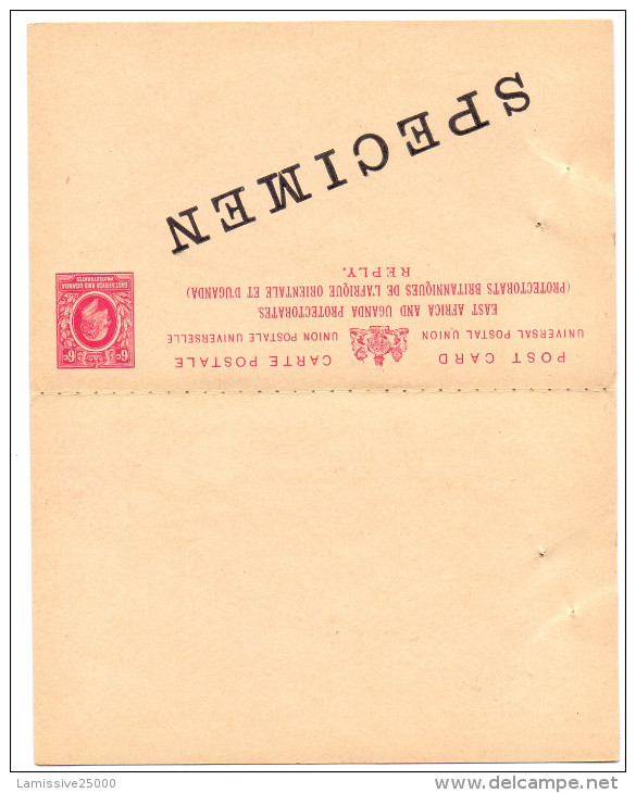 ENTIER OUGANDA  NEUF SPECIMEN STATIONERY GANZSACHE CARTE AVEC REPONSE - East Africa & Uganda Protectorates