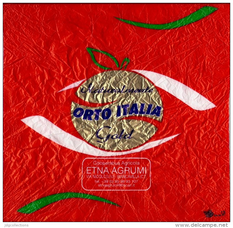 # ETNA AGRUMI ORTO ITALIA SICILIA PAPER FRUIT WRAPPER Orangenpapier Papier D´Orange Naranja Arancia Frutta - Fruits & Vegetables