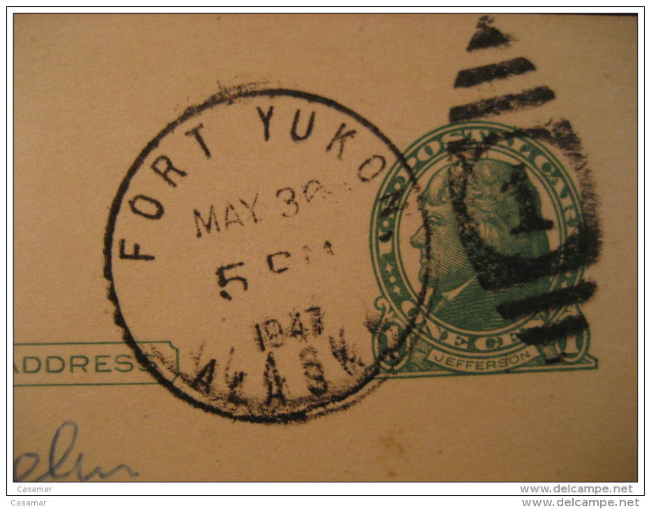 Fort Yukon 1947 ALASKA Land MIDNIGHT Sun North Pole Arctic Circle Arctique Postal Stationery USA Polar - Storia Postale